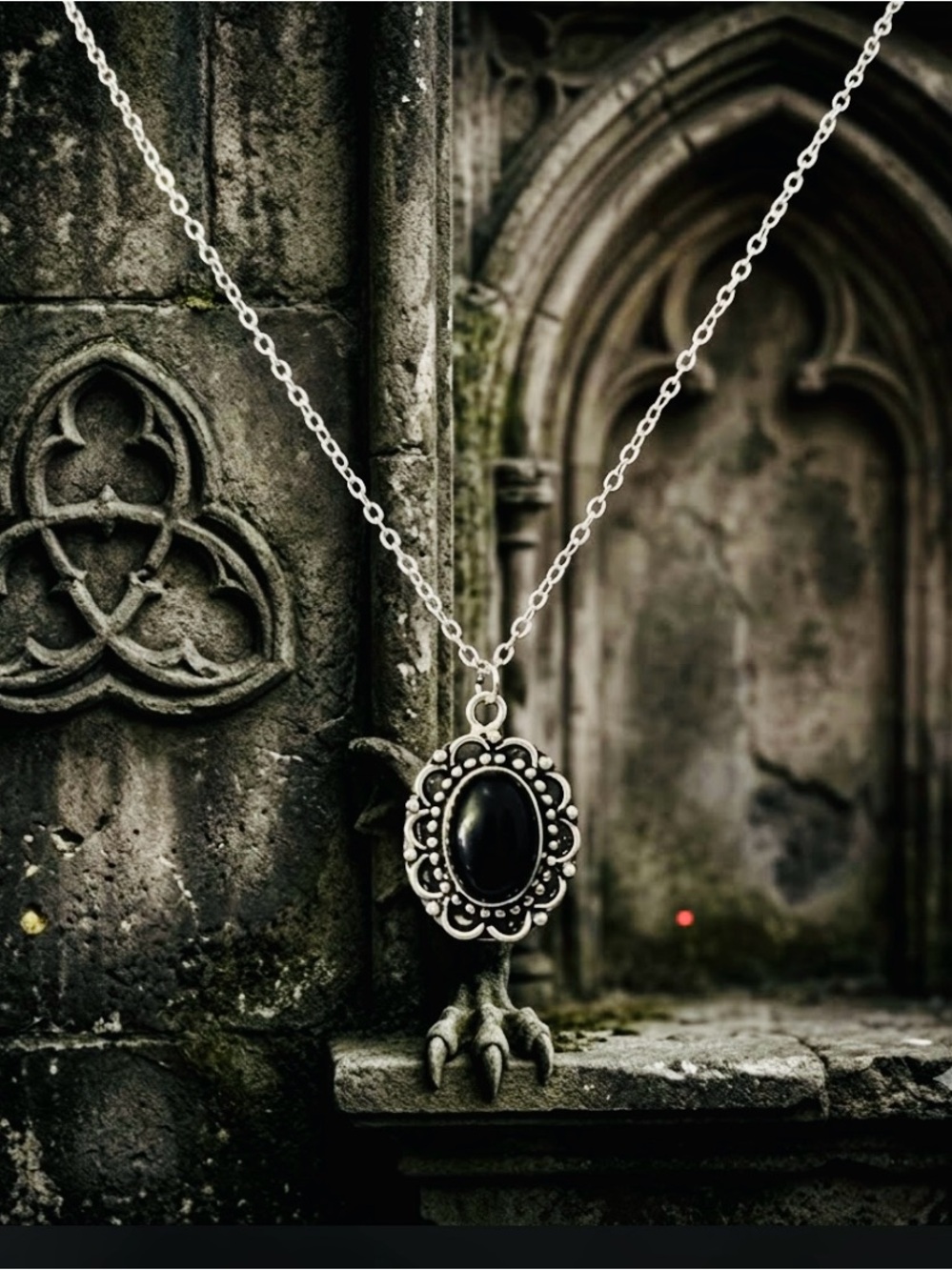 Hand Crafted Obsidian Pendant Necklace